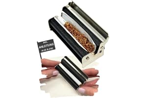EKNA svarv cigaretter – cigaretter rullmaskin för 6 mm & 8 mm filter | 70 mm silver – tobaksvarv – Cigarettmaskin – perfekt stöd för vridning (kort papper)