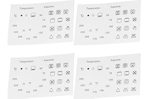 Create idea 4Pcs Oven Temperature and Function Dial Sticker Set 50–250°C + 18 Symbol Decals Laminated Vinyl Replacements, Clear with Black Print