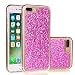 Produktbild Glitzer Hülle für iPhone 7 Plus,Cover für iPhone 7 Plus Bling Hülle,Leeook Rose Rot Elegant Noble Luxus Shining Sparkle Crystal Ultra Dünn TPU Soft Gel Case Bumper Weiche Silikonhülle Silicone Rückseite Hülle Schutzhülle Etui Cover Ultraleicht Tasche Light Etui Handytasche Case Cover für Apple iPhone 7 Plus (5.5 Zoll) + 1 x Schwarz Eingabestift-Rose Red