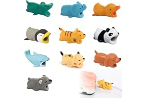 HOTMNTY Universal Cute Animal Cellulare Data Line Protector, Creative Charger Cable Saver, Previene la rottura del cavo, Adatto per la maggior parte delle linee di dati del telefono cellulare (10PCS 1)