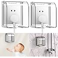URbazaar 2 Pcs Plastic Weather Proof Socket Cover, Universal Plug Socket Cover, Wall Light Panel Socket Doorbell Flip Cap Cover, Home Bathroom Kitchen Accessory (Transparent A)