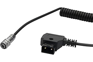 ANDYCINE Coiled D-Tap (P-Tap) to BMPCC 4K Weipu Power Cable for Blackmagic Pocket Cinema Camera 4K and V Mount Gold Mount Battery