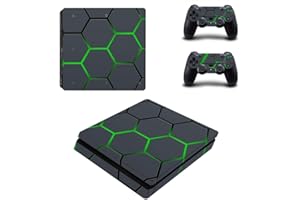 Happyit PS4 Slim Skin Sticker Autocollant Protecteur de Peau de décalque de Vinyle pour Sony Playstation 4 Slim Console + 2 Peaux de contrôleur (B) (B9)