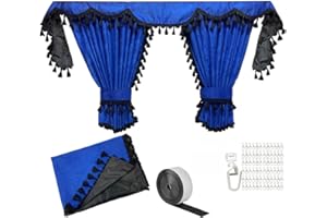 Adomo LKW Vorhänge Set - 7-Teilig - Actros MP4 & MP5 - Lichtabschirmend - Handgefertigt - Pflegeleicht & Schmutzabweisend - Einfache Montage - 60 Gardinenhacken