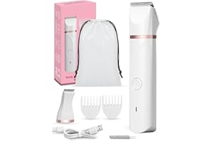 RAXMETRY Intimate Shaver for Women, Electric Shaver, Women's Intimate Area, Women's Shaver, Intimate Shaver, Rechargeable, Waterproof for Wet and Dry, White