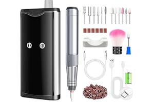 ENGERWALL Fresa per Unghie Professionale 40000 RPM, 13 In 1 Kit Manicure Pedicure Ricaricabile, Lima per Unghie Elettrica Senze Fili, Trapano Elettrico per Rimozione Gel/Smalto