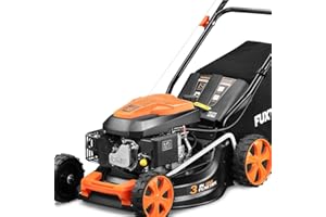 FUXTEC Tondeuse thermique poussée FX-RM4646ECO - Tres bon rapport qualité-prix - Easy Clean 3en1 largeur de coupe 46cm - bac de ramassage 50L