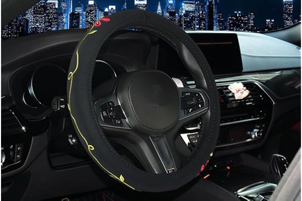 Mayco Bell 2017 Couvre-Volants Caches de Volant Femme Broderie Mignon Car Volant Couverture (Fleur)
