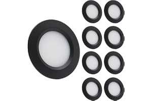 Sepzlly 12V Infällda LED Taklampor för Husbil 8ST Dimbara 3W 3000K Varmvit Spotlight för T4 T5 Husvagn, Båt, Yacht, Underskåp, Kök, Badrum Svart CRI 92+