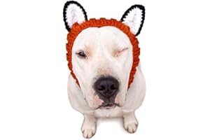 Zoo Snoods Furry Fox Costume for Dogs, Large - Warm No Flap Dog Happy Ears Stretchy Headband for Pets, Anxiety Dog Costume Outfit for Accessories For Large Dog, Pet Party, Dog Calming Hoodies, Cat