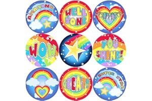 STICKER STOCKER 144 Rainbows and Stars 30 mm Reward Stickers for School Teachers, Parents