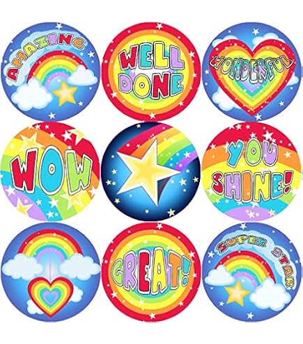 Alligator Products - Set Di 5 Fogli Di Adesivi Arcobaleno Riutilizzabili - Creatività Per Bambini - 5
