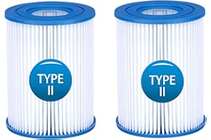 DIFCUL Pool Filter for Bestway Flowclear Type II Filter Cartridge,Type 2 Swimming Pool and Spa Filter,Pool Cleaning Filter,2 Filters