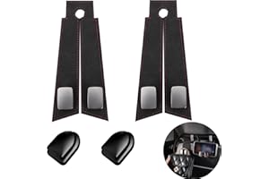 AHMISTOOL 4 Pezzi Ganci Doppi per Schienale Sedile Auto Ganci Organizer per Seggiolino Auto in Pelle Ganci per Poggiatesta Auto Ganci per Borsa Seggiolino Auto Portaoggetti per Appendiabiti (Nero)