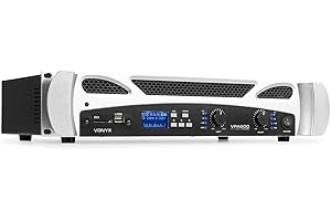 Vonyx VPA600 - Amplificateur Digital 2x 300W, Technologie sans Fil Bluetooth, Record MP3, USB/SD, Entrées RCA, Prise Jack 6,35mm, Écran LED en Façade, Télécommande Incluse, Parfait pour DJs