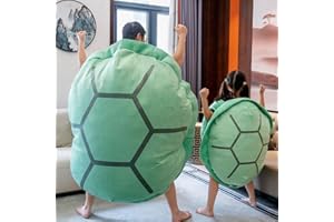 ZINSALE Turtle Power Shell Coussin géant portable en forme de coquille de tortue – Jouet en peluche amusant pour enfants et adultes (vert, 120 cm)