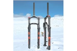 HIMALO MTB Bike Air Suspension Fork 26x4.0 Fat Bike Fork Travel 100mm 28.6mm Straight Front Fork Manual Lockout,For Snow Beach XC/AM
