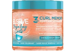 L'OREAL PARIS L’ORÉAL PARIS - Gelée Coiffante Définition Boucles 3 Jours Curl Memory - Cheveux Ondulés à Bouclés - Huile de Ricin & Glycérine Végétale - Sans Silicone - Elseve Dream Long Curls - 400 ml
