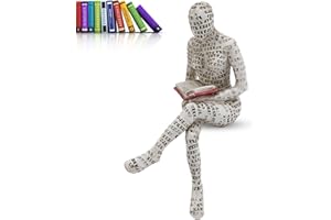 Cyrank Lesende Frau, Figur Deko Für Regal, Kleine Lesende Frauen Geformte Skulptur, Abstrakte Lesefigur, Skulpturen, Innovative Dame, Die Zellstoff Formt, Büro, Studie, Bücherregal-Ornamente