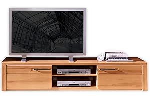 ‎STELLA TRADING Stella Trading Nature Plus TV-Board teil-massiv aus Kernbuchenholz - hochwertiges Low-Board für Ihr Wohnzimmer - 190 x 36 x 45 cm (B/H/T), Kernbuche