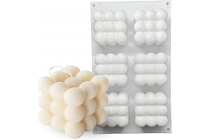 ‎SOYOVO DIY Soyovo DIY Silikonform Kerzenform - Ideal für Wachs oder Seife - DIY zum Selber Gießen - Silikon-Kerzenform - Stumpenkerzen Formen Silikon - Weiß - Flache Blume, 9cm x 9cm x 3,5cm