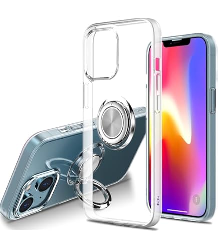 EYZUTAK Electroplated Magnetic Ring Holder Case For IPhone 17 Pro Max, 360 Degree Rotation Metal Anti-fall Finger Ring Kickstand Magnet Car Holder Slim Soft Silicone Shockproof Cover - Dark Green - View #5