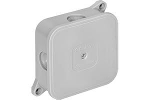 Miratic Caja Estanca Exterior IP44 con 4 Prensaestopas de Goma 85x85x35mm Caja para Cables Eléctricos - Caja Empalmes Superficie para Conexiones (Gris)