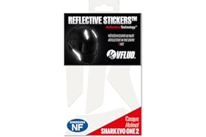 VFLUO EVO-ONE 2™, retro reflective 5 stickers kit made for SHARK EVO-ONE 2™ and adaptable to all helmets, 3M Technology™, White
