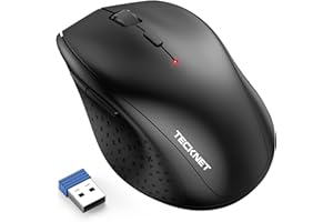 ‎TECKNET TECKNET Kabellose Maus, 4800 DPI 2.4G Funkmaus mit USB Empfänger, 30 Monate Batterielaufzeit, Optical Tracking, Wireless Maus mit 6 Tasten für PC Laptop Windows Mac MacBook Linux