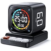 Ticktime TK3 Pomodoro Timer Cube, Desk Productivity Timer with 5/10/30/60 Min Presets, Custom Countdown, Stopwatch, Clock, 3 