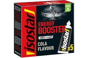 ISOSTAD Isostar Gel Energy Booster - Saveur Cola - Gel Energétique Sport - Antioxydant - Arôme Naturel - Sans Colorant - 1 Boîte de 5 Dosettes Unitaires (5 x 20 g)