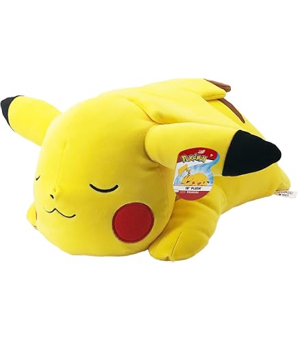 Peluche Pokémon Ronflex 40 Cm – Bandai, Dort Sur 4 Pattes, Tout Doux, Dès 2 Ans, Licence Officielle