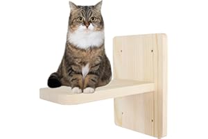 DEMON KILLER Escalier de Chat Mural Étagères pour Chats Escalier de rayonnage de Chat Série D'étagères Murales pour Chat Mural Bricolage Chat Escalade Échelle Bois, 1 Plate-Forme