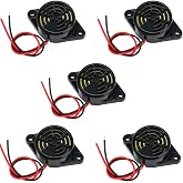 Stemedu 5 adet SFM-27 DC 3-24V Alarm Siren elektronik Piezo aktif Buzzer, 95dB y&uuml;ksek desibel s&uuml;rekli bip hoparl&ouml;r Arduino i&ccedil;