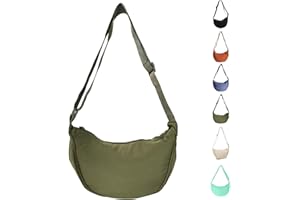 Uwiyo Halbmond Tasche Damen Nylon Crossbody Moon Bag Hobo Halfmoon Bag Halbmond Umhängetasche Dumpling Schultertasche mit verstellbarem Gurt für Damen Mädchen