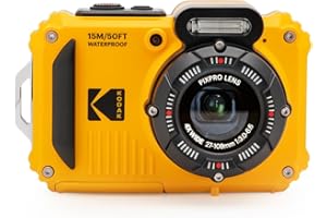 KODAK Pixpro WPZ2 - Cámara de Fotos Digital compacta (16 Mpx, Resistente al Agua y a los Golpes), Color Amarillo y Amarillo