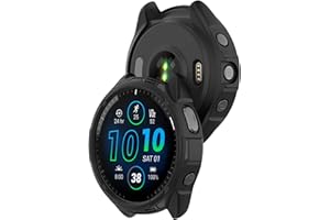 LOKEKE Compatible con Garmin Forerunner 965, funda protectora de TPU compatible con Garmin Forerunner 965 (TPU negro)
