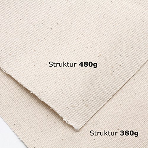 robuste 480 gr/m² LEINWAND auf ROLLE 10m x 160cm, malfertig vorgrundiert, 100%Baumwolle - 2