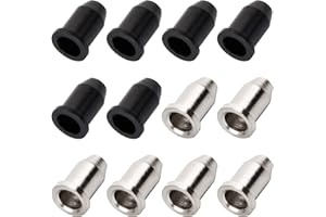 KIOINER Gitarre Ferrules, 12 Stück Vintage String Ferrules, Stahl Gitarre Saitenhülsen für E-Gitarre, Schwarz und Silber