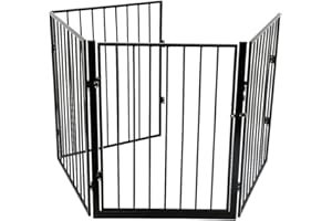LANTUS Cancelletto di Sicurezza Barriera Protettiva per Bambini, Camino, Cani, Animali, Stufa, Bambini Box Cani Grata Pieghevole- Cancelletto Griglia di Sicurezza per Camino (240 * 2,5 * 75 cm (4 pezzi))