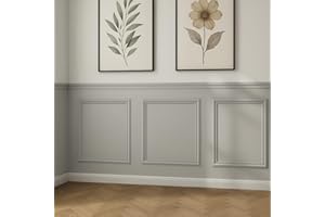 Home Treats Wooden 3D Wall Panelling Kit | Shaker Style Paintable MDF Wall Mounting Set