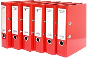 PLASTOREG Eastlight Red A4 Bright Colour Lever Arch File, Box of 6