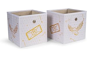 UKONIC Harry Potter Hedwig 11-Inch Storage Bin Cube Organizers | Set of 2, White, RBF-16685-C