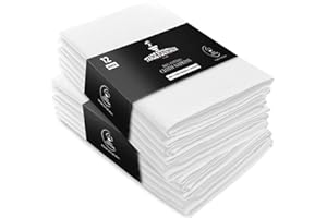 Trade Fountain White Cotton Cloth Napkins [12 Pack] – Extra Large 51 x 51 cm Reusable & Washable Dinner Napkins | Fabric Table Serviettes for Home, Parties, Weddings & Christmas Events