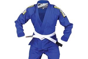 Buddha Fight Wear -Kimono Premium Infinity schwarz Jiu Jitsu Brasilianer / BJJ Gi mit weißem Gürtel, Unisex Erwachsene