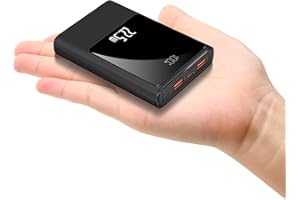 SSY POWER 10000mAh Mały Power Bank Szybkie Ładowanie 22.5W Mini USB C Przenośna Ładowarka z Akumulatorem Kompaktowy Zewnętrzny Bank Akumulatorów do iPhone'a Podgrzewana Kamizelka Kurtka Szalik (Czarny)