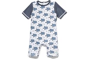 BONVERANO Costume Bagno Bambini UPF 50+ Protezione Solare Maniche Corte Chiusura Zip