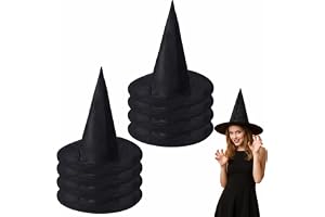 SEMINISMAR Halloween häxhattar, 8 stycken svart häxhatt, halloween dekoration, svart halloween häxhatt trollkarl män kvinnor, häxhattar kostym tillbehör, magisk hatt dekoration, häxhatt