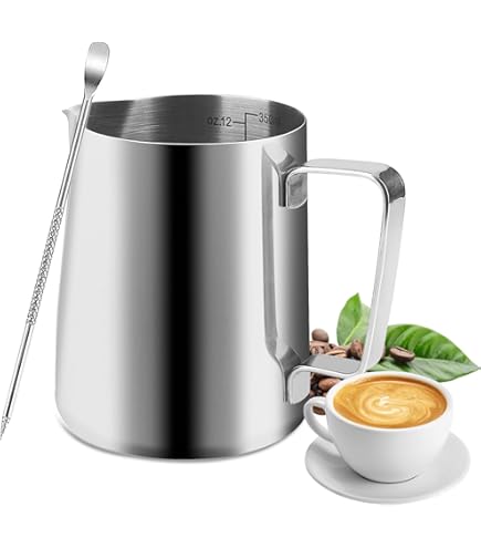 Bricco Latte Acciaio Inox 900 Ml - Con Segni Di Misura, Per Cappuccino E Latte Art - Foto 7