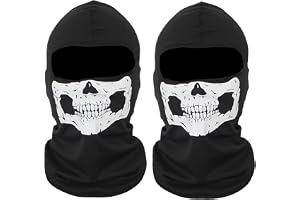 BOBOZHONG Spökmasker, 2 st Balaclava Cosplay Unisex Vuxen Skalle Tryck Balaclava för Cykling, Motorcykel, Snowboard och Utomhussport